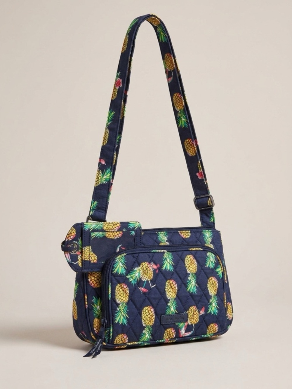 Little Hipster Navy Pineapple Print Crossbody Bag
